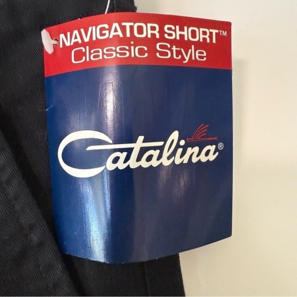 Catalina Mens‎ 36 X 9 Black Pleated Cotton Navigator Shorts - Picture 6 of 6